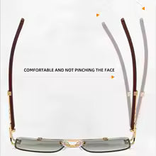 Transition Black Rimless Sunglasses