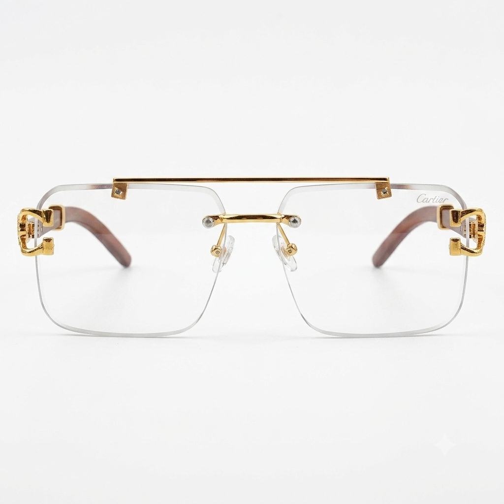 Transition Black Rimless Sunglasses