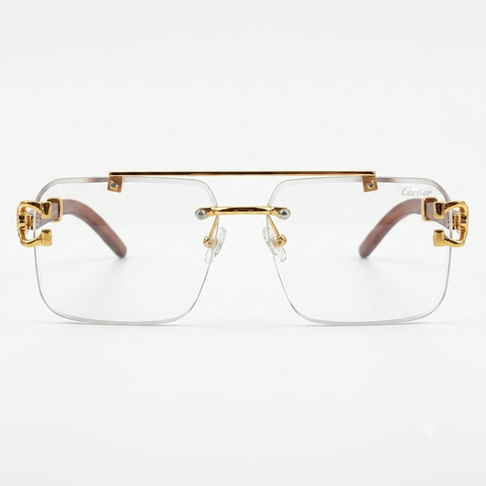 Transition Black Rimless Sunglasses